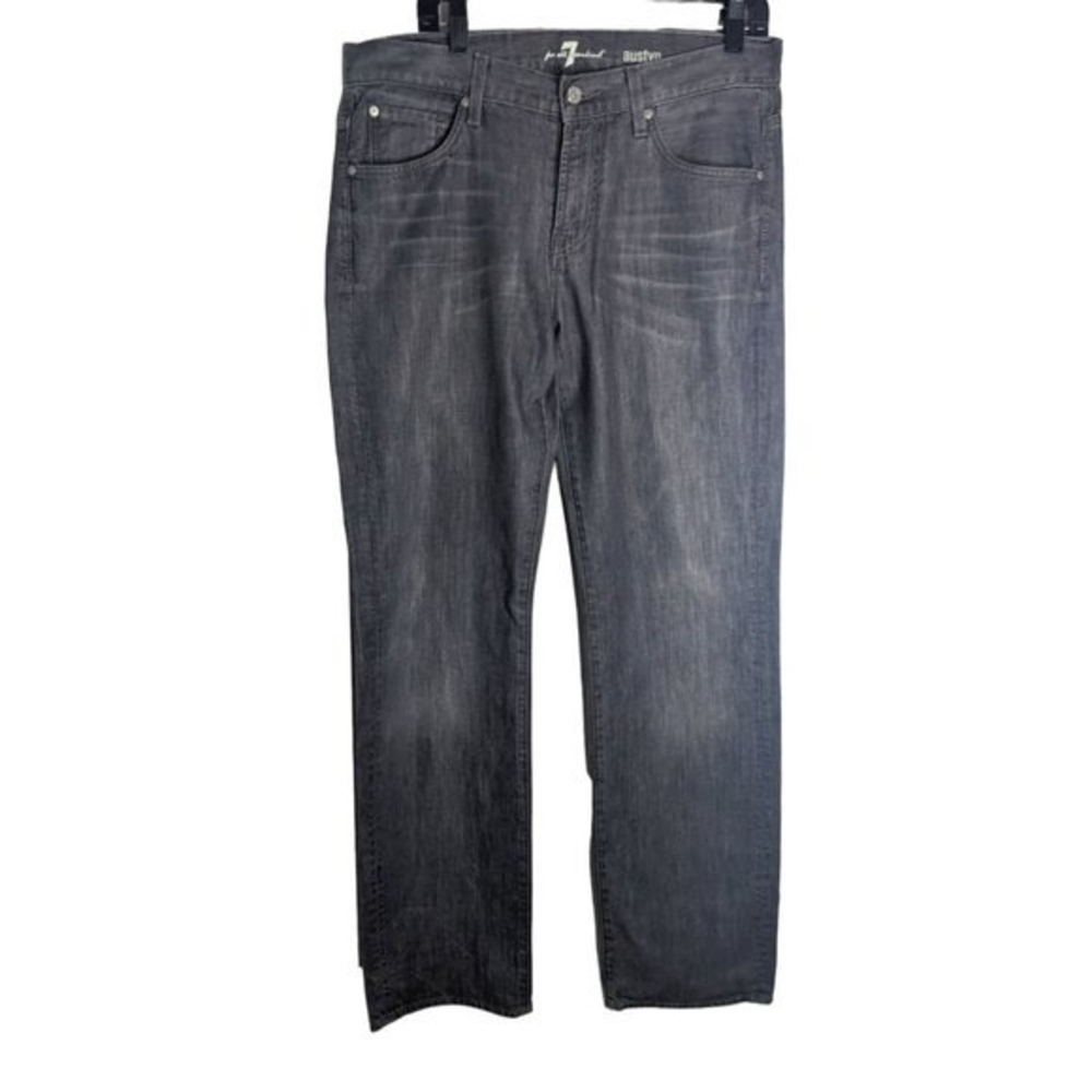 7 Seven‎ For all Man Kind Austyn Men's Gray Denim Straight Leg Size 32 x 35